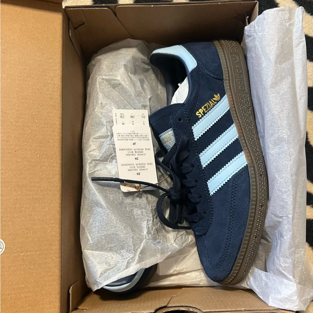 Adidas Handball Spezial Shoes Collegiate Navy Clear Sky Size Youth 5.5/Women 6.5 - Picture 7 of 16